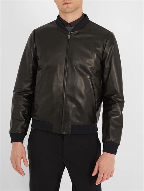 prada mens black military jacket|prada leather jacket men's.